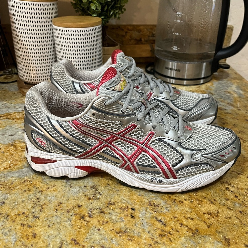 Asics Women's Shoes - Gray and Red